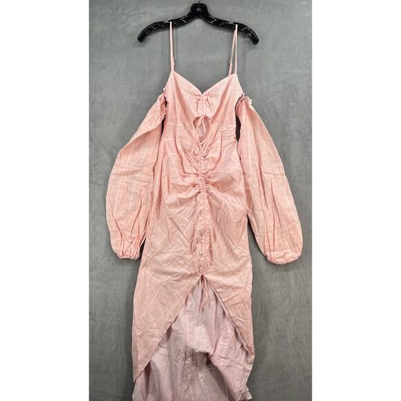 Rumer Chloe Maxi Dress Size X- Small Pink Ruched Front - Picture 3 of 15